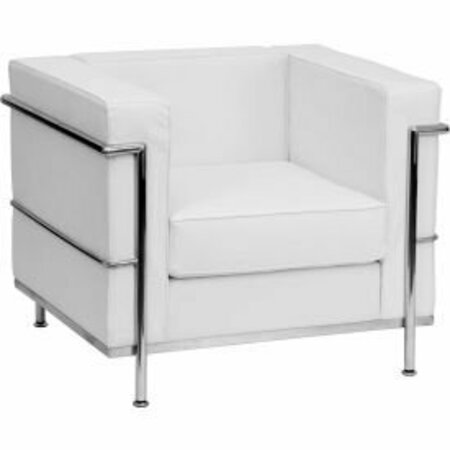 GEC Contemporary Modular Lounge Chair - Leather - Melrose White - Hercules Regal Series ZB-REGAL-810-1-CHAIR-WH-GG